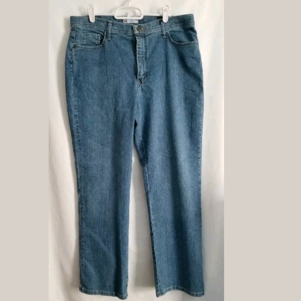 Womens Lee Stonewash Jeans Zipper Closure 5 Pockets Straight Leg Size 16P